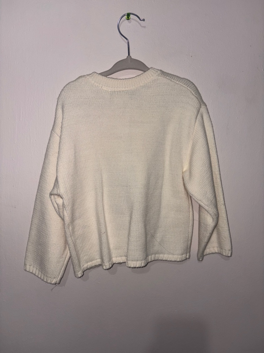 Zara Cream Knit Cardigan with Pink Heart Patches - Picture 2 of 2